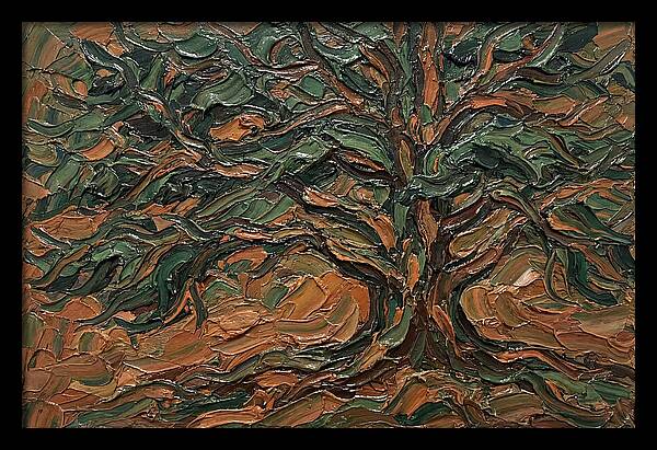Cedar Tree In Palette Knife Style