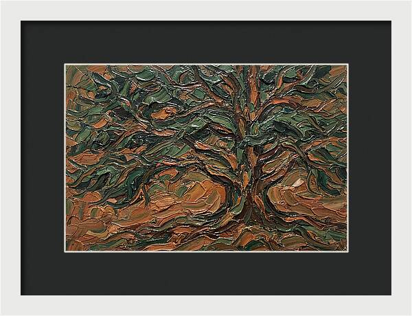 Cedar Tree In Palette Knife Style