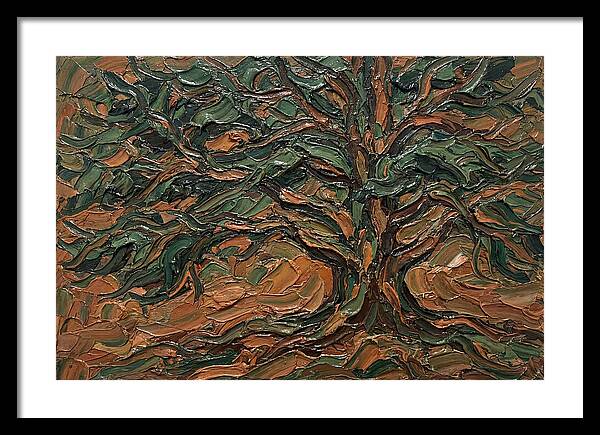 Cedar Tree In Palette Knife Style