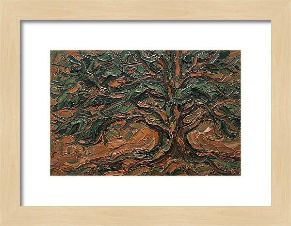 Cedar Tree In Palette Knife Style