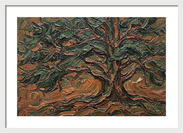 Cedar Tree In Palette Knife Style