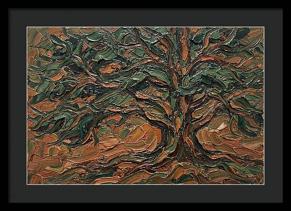 Cedar Tree In Palette Knife Style