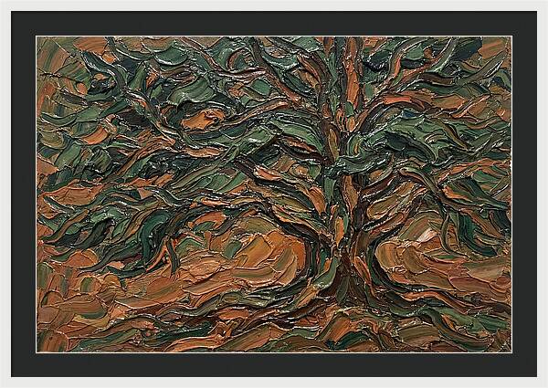 Cedar Tree In Palette Knife Style