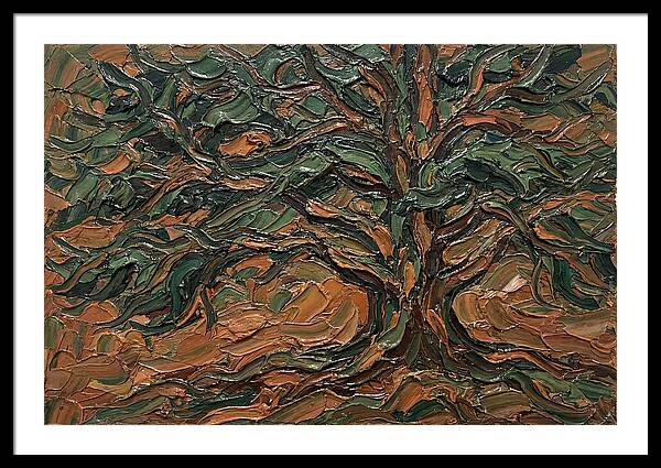 Cedar Tree In Palette Knife Style