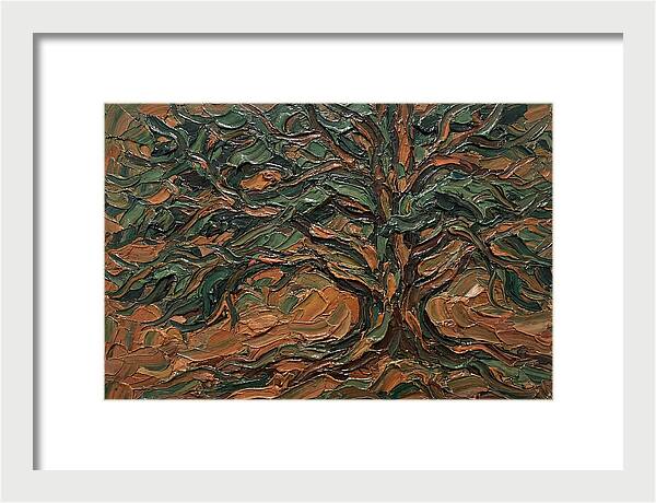 Cedar Tree In Palette Knife Style