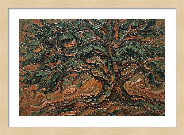 Cedar Tree In Palette Knife Style