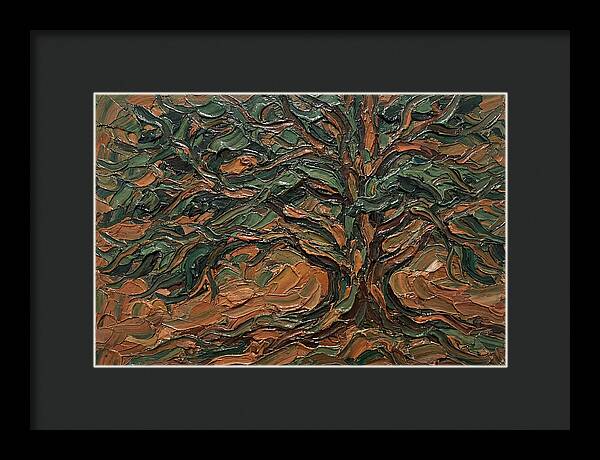 Cedar Tree In Palette Knife Style