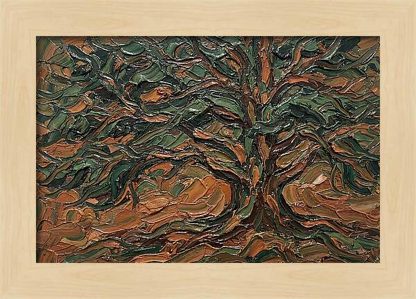 Cedar Tree In Palette Knife Style