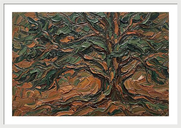 Cedar Tree In Palette Knife Style