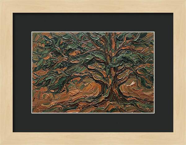 Cedar Tree In Palette Knife Style