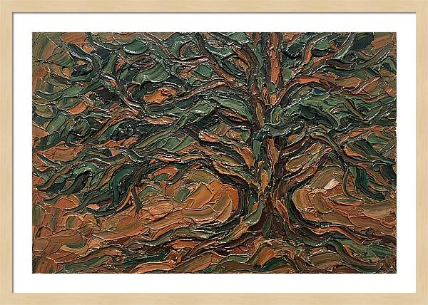 Cedar Tree In Palette Knife Style