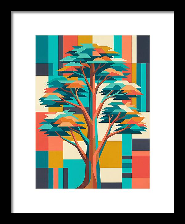Cedar Tree In Vibrant Geometry