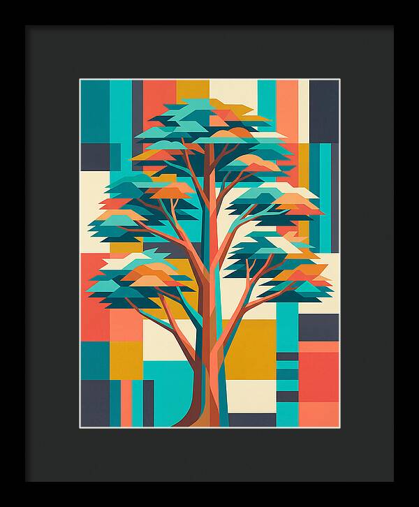 Cedar Tree In Vibrant Geometry