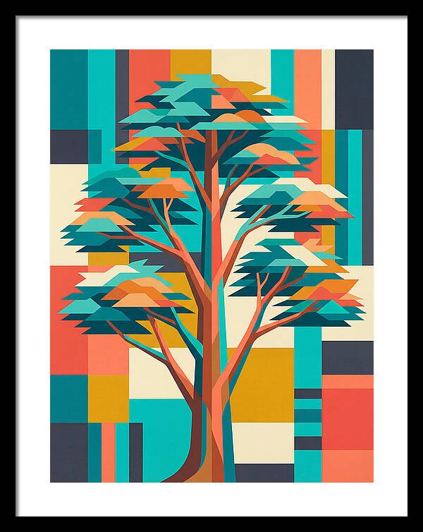 Cedar Tree In Vibrant Geometry