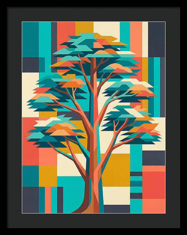 Cedar Tree In Vibrant Geometry