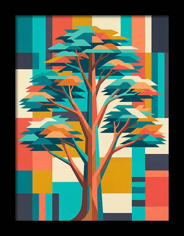 Cedar Tree In Vibrant Geometry