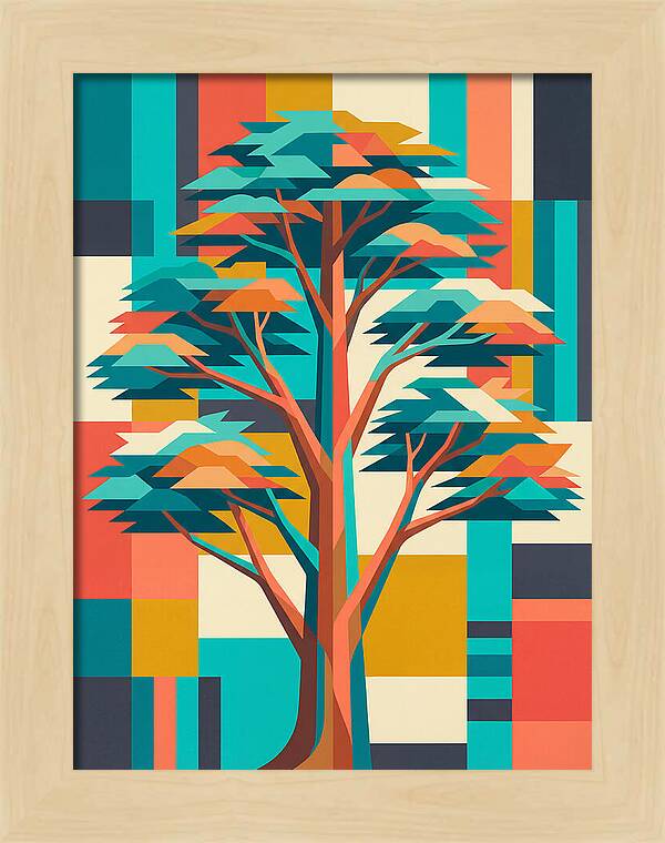 Cedar Tree In Vibrant Geometry