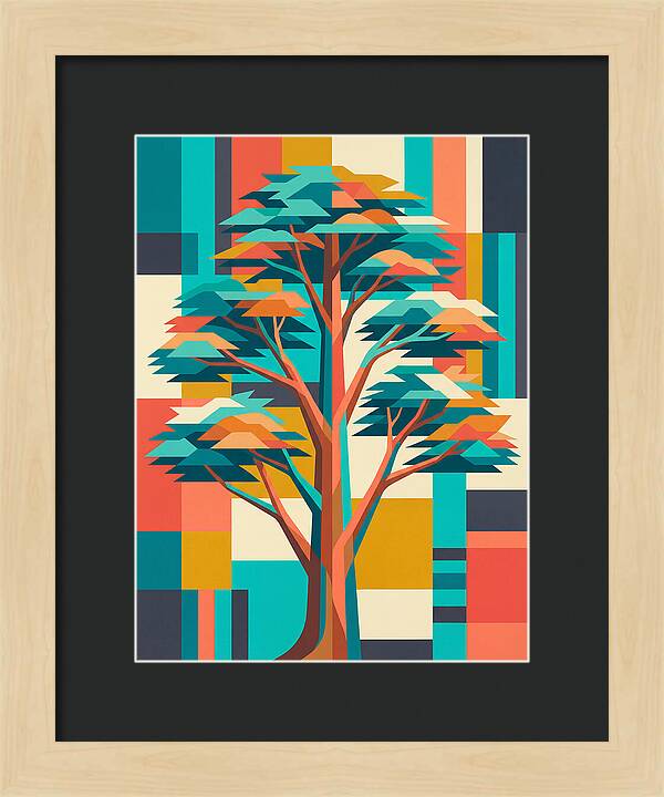 Cedar Tree In Vibrant Geometry