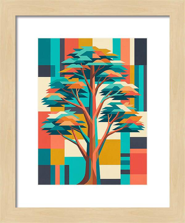 Cedar Tree In Vibrant Geometry