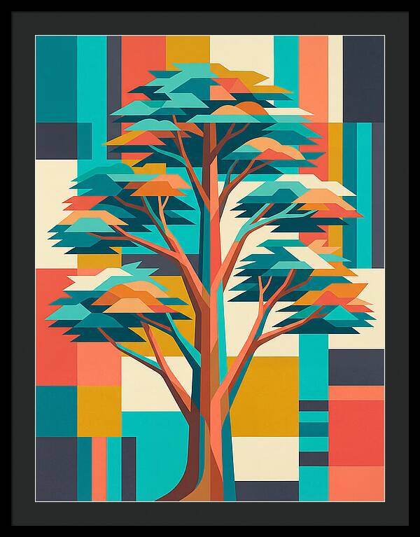Cedar Tree In Vibrant Geometry