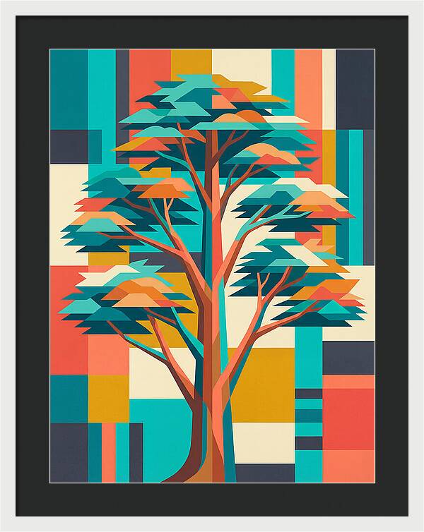 Cedar Tree In Vibrant Geometry