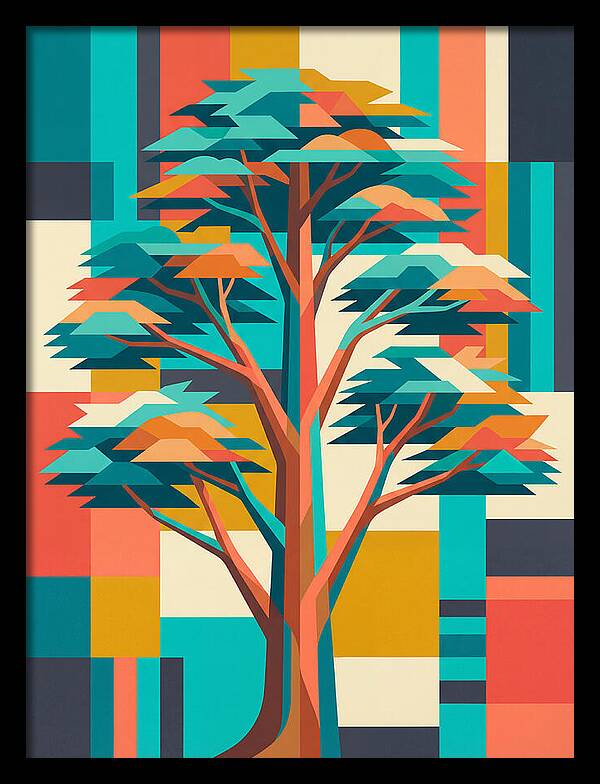 Cedar Tree In Vibrant Geometry