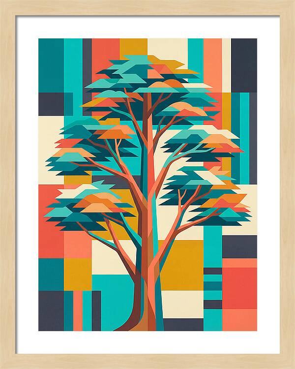 Cedar Tree In Vibrant Geometry