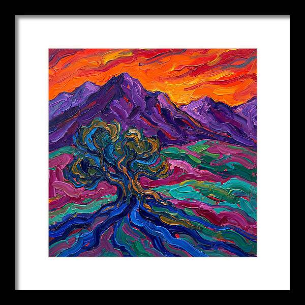 Cedar Tree Under Vibrant Skies