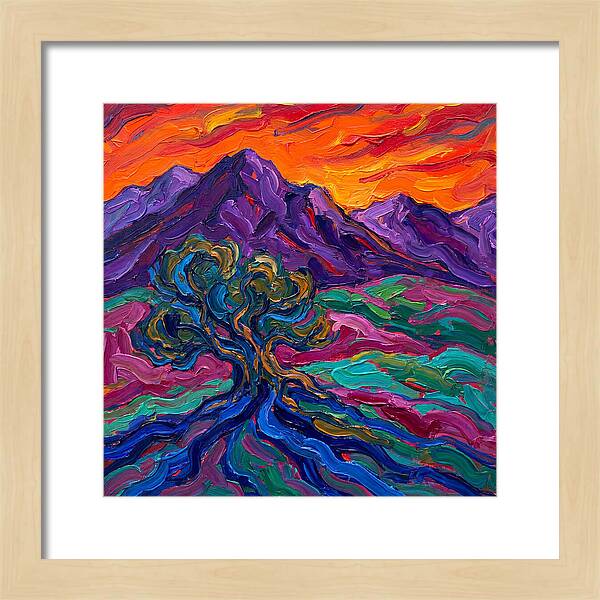 Cedar Tree Under Vibrant Skies