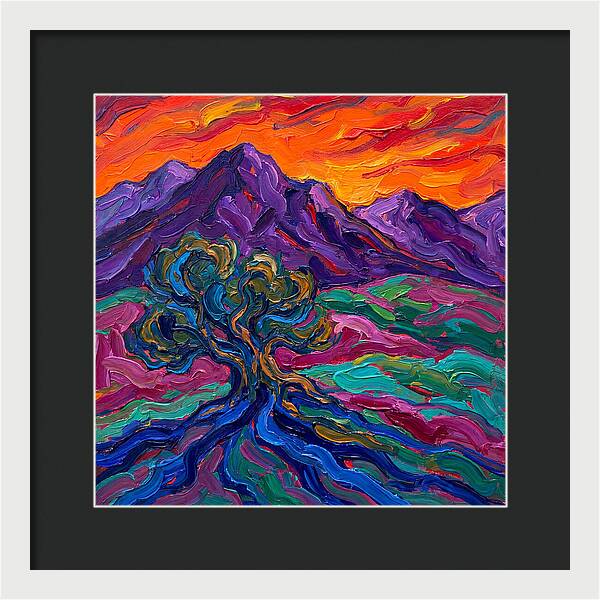 Cedar Tree Under Vibrant Skies