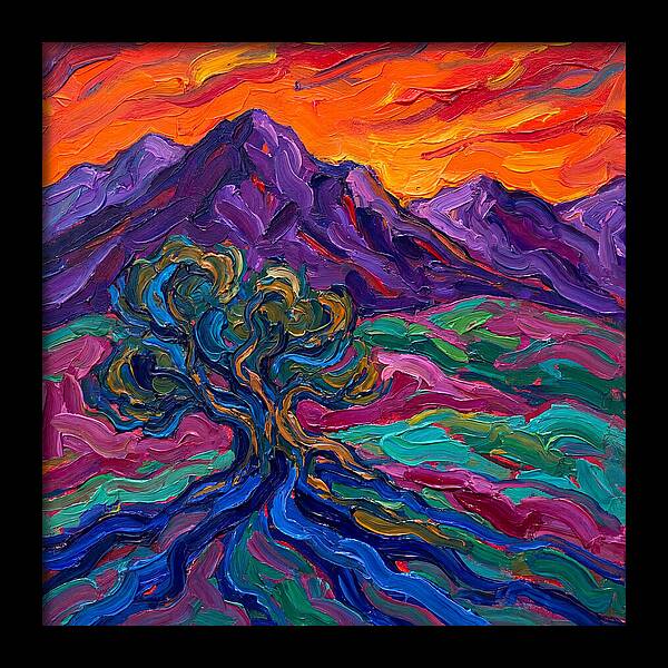 Cedar Tree Under Vibrant Skies