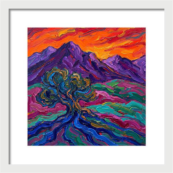 Cedar Tree Under Vibrant Skies
