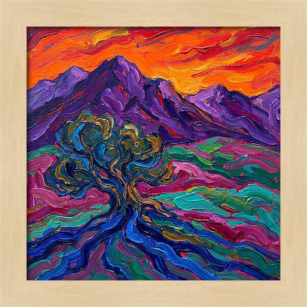 Cedar Tree Under Vibrant Skies