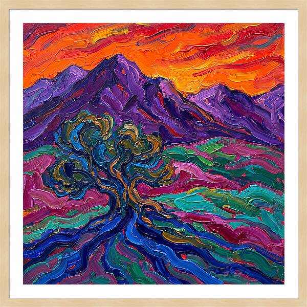 Cedar Tree Under Vibrant Skies