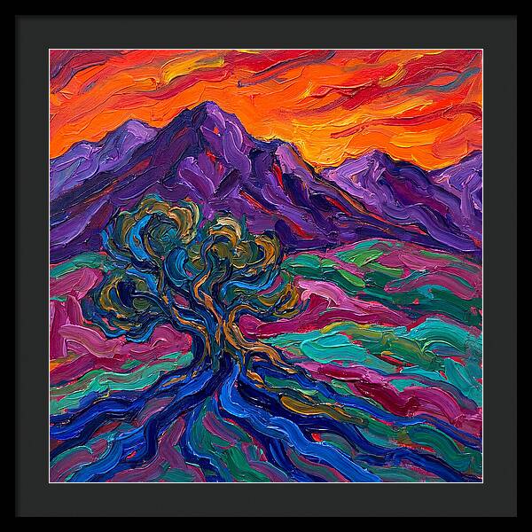Cedar Tree Under Vibrant Skies