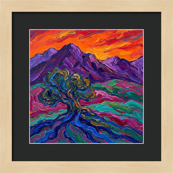 Cedar Tree Under Vibrant Skies