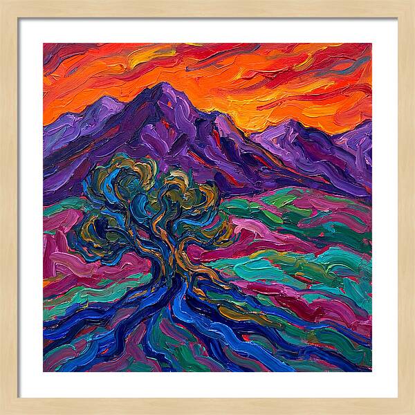 Cedar Tree Under Vibrant Skies