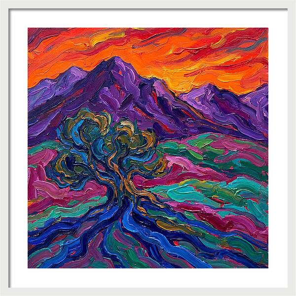 Cedar Tree Under Vibrant Skies