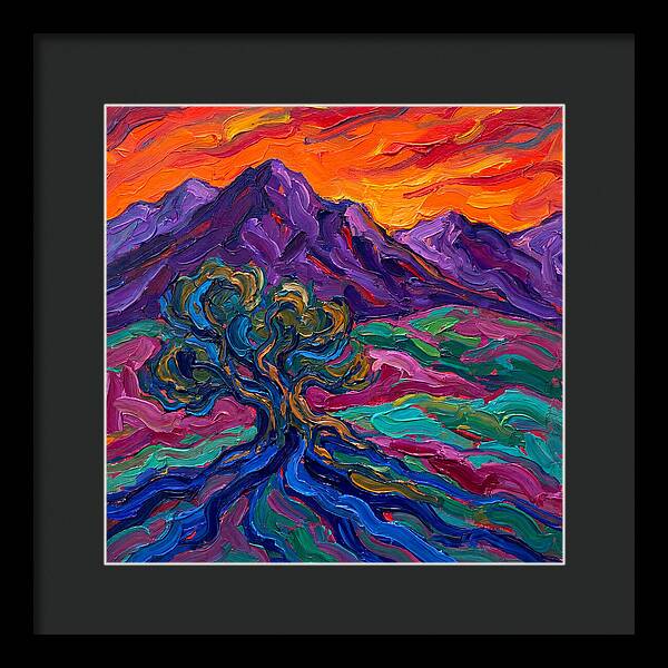 Cedar Tree Under Vibrant Skies