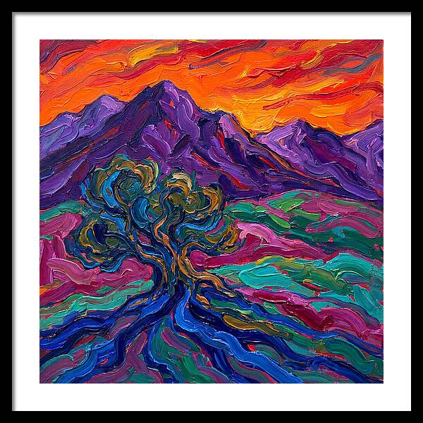Cedar Tree Under Vibrant Skies