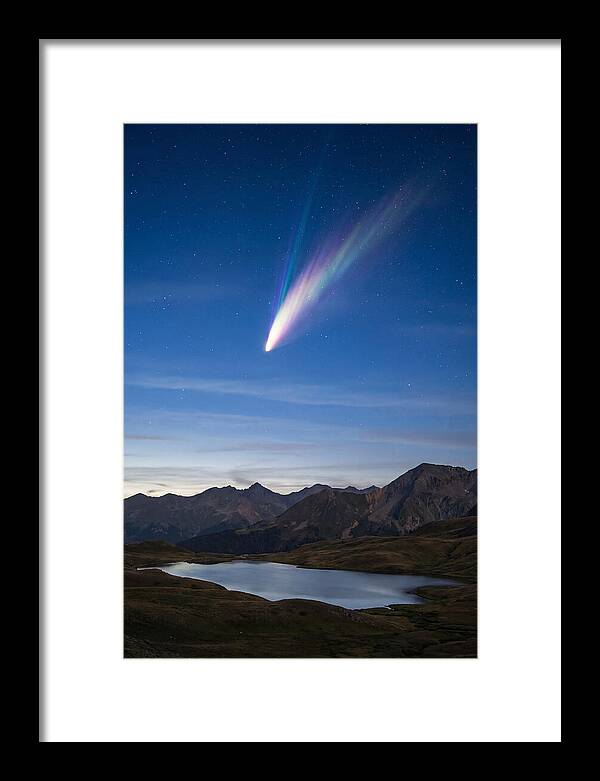 Celestial Comet Over Serene Landscape