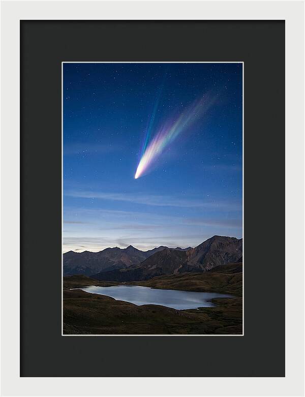 Celestial Comet Over Serene Landscape