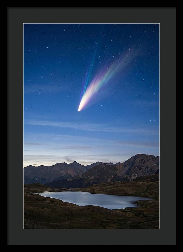 Celestial Comet Over Serene Landscape