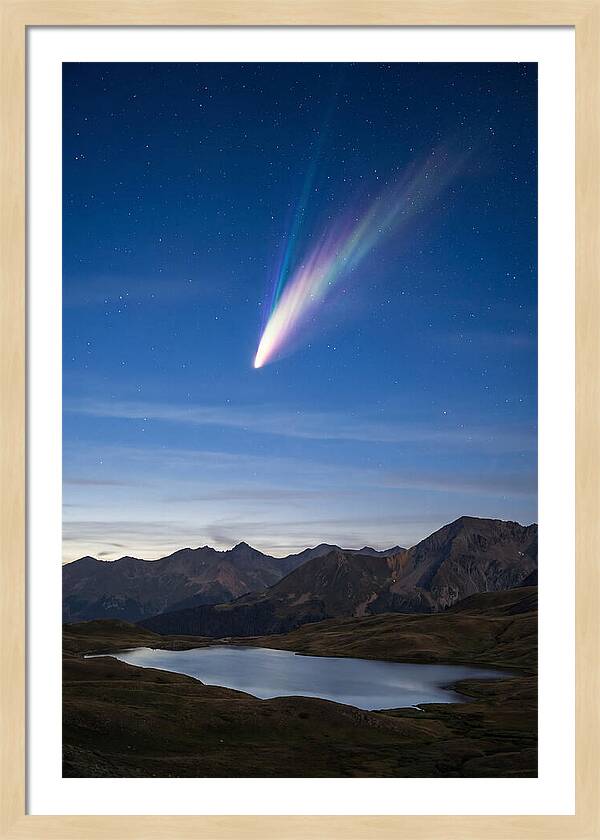 Celestial Comet Over Serene Landscape