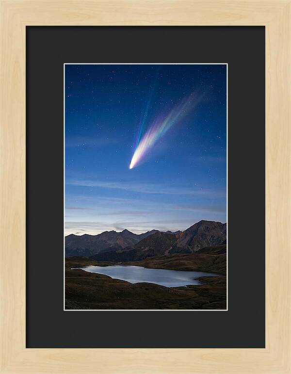 Celestial Comet Over Serene Landscape