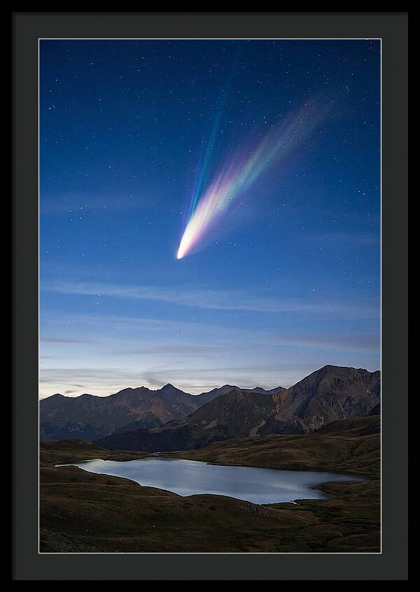 Celestial Comet Over Serene Landscape