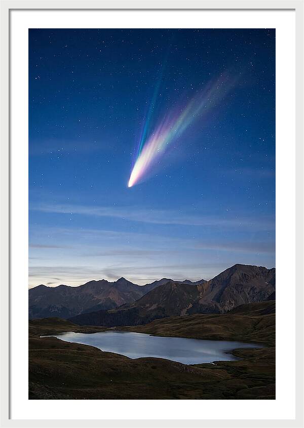 Celestial Comet Over Serene Landscape