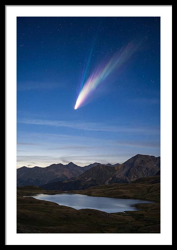 Celestial Comet Over Serene Landscape