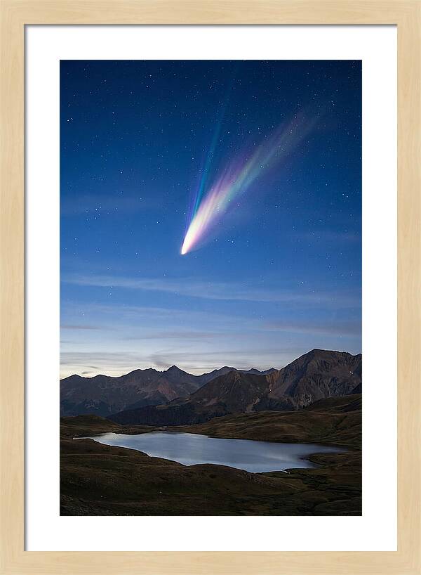 Celestial Comet Over Serene Landscape
