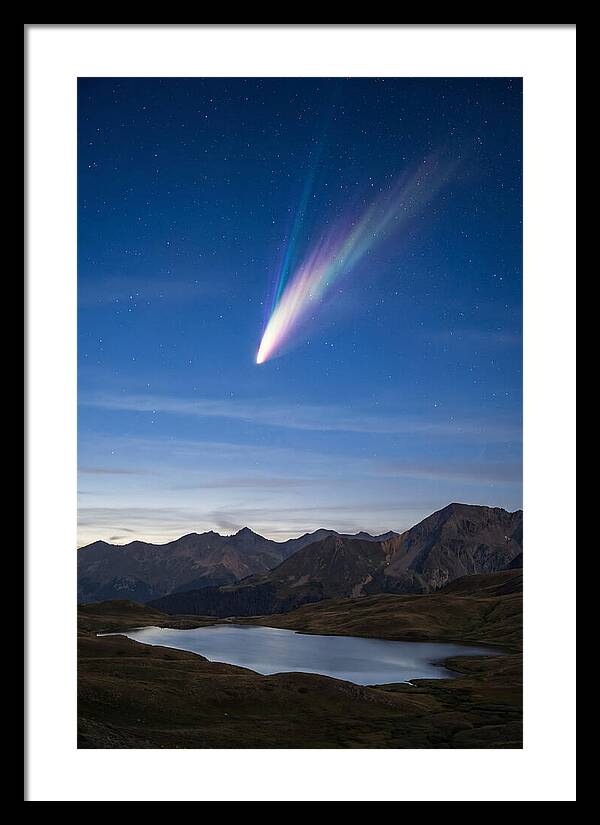 Celestial Comet Over Serene Landscape